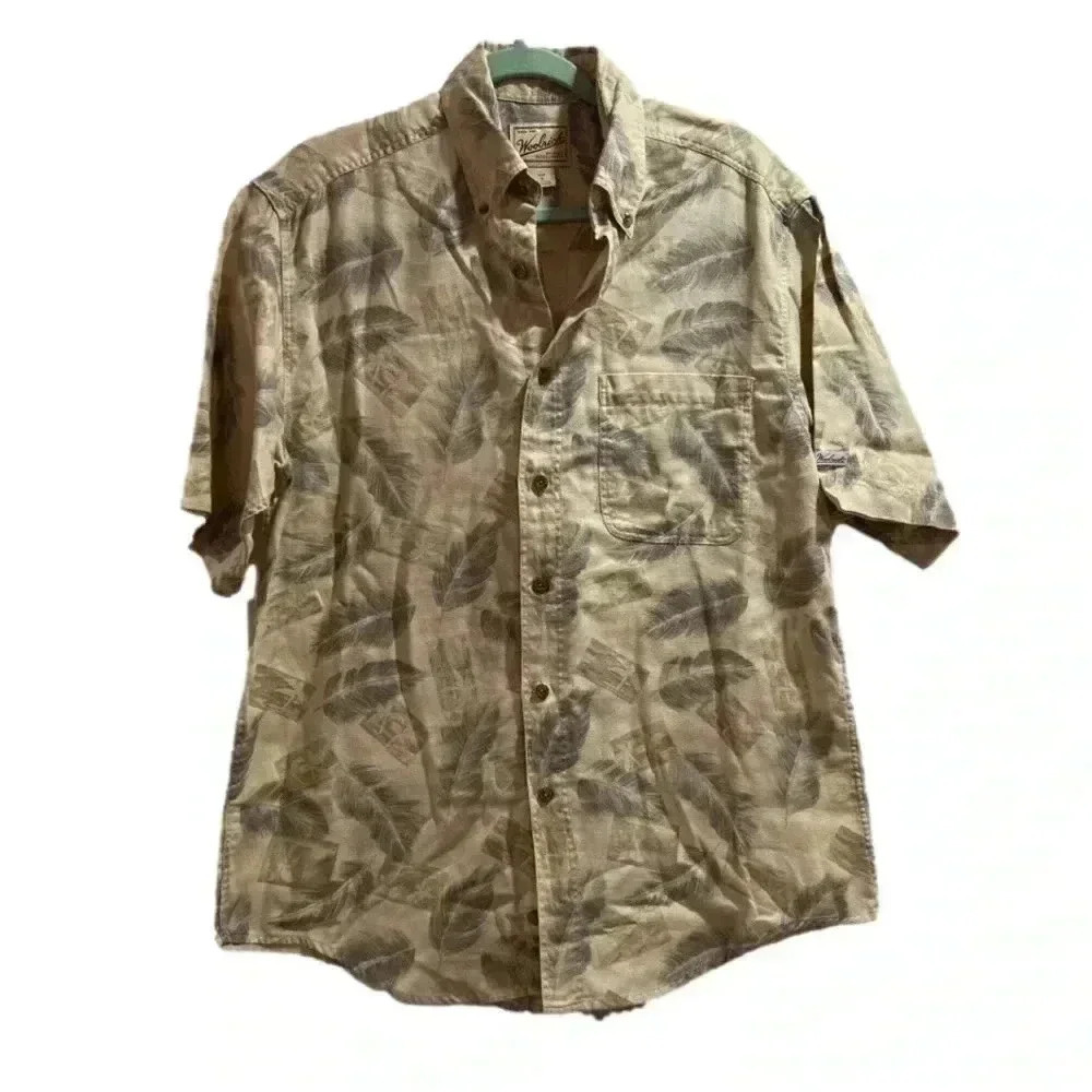 Woolrich Hawaiian Tropical Button Down Shirt Size Medium Mens